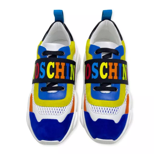 Moschino Multicolor Elastic Band Teddy Shoe Luxury Sneaker 2