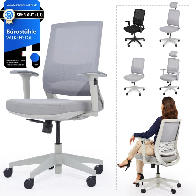 noblechairs Icon TX - Sedia da gioco, in tessuto, poltrona da ufficio, ergonomica, 150 kg, sedia da gioco, poltrona girevole, tessuto tessile, cuscino incluso, colore: antracite