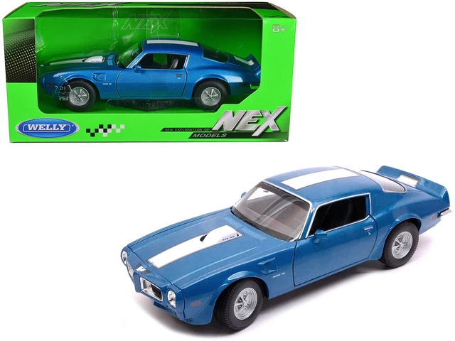 Modellino Welly 1:34 Pontiac Firebird Trans Am 1972 Blu - Porte Apribili E Effetto Fricchetta
