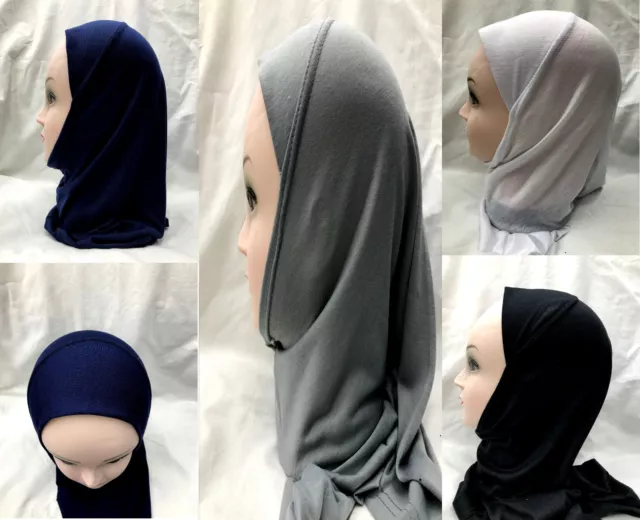 Muslim School Kids Girls Hijab Islamic Headscarf Kids Children Hijab One Piece