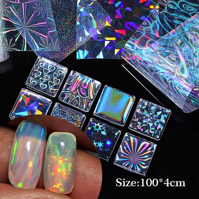 Pellicola unghie transfer sticker adesivo colorato glitter amore cuore nail art D