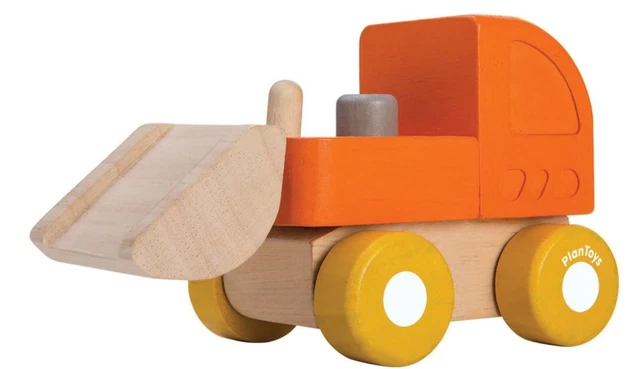 Plan Toys 5441 Mini Bulldozer – Holzspielzeug Für Kinder, Umweltfreundlich, Mit Beweglicher Schaufel