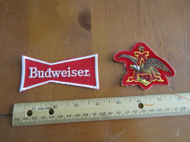 Rare  Vintage BUDWEISER BEER Anheuser Busch EAGLE  & Bow Tie Uniform patches