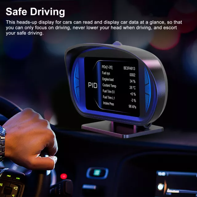 Tachimetro OBD2+GPS HUD auto display digitale head up turbo giri temperatura allarme 3