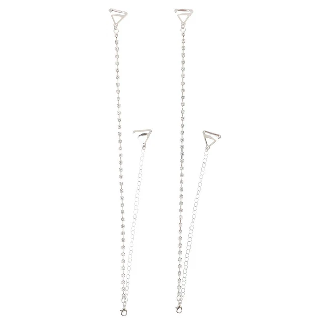Coppia di reggiseno a fila singola cristallo Rhinstone biancheria intima cinghie spalline cintura