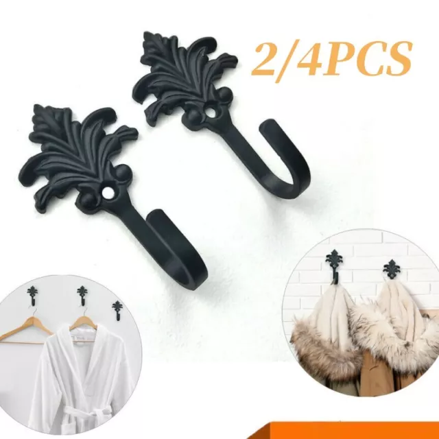 4*Decorative Wall Hook Hanging Antique Vintage Style Rustic Cast Iron Coat Hook