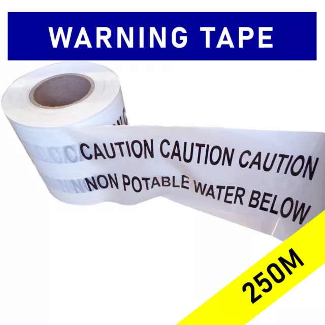 250M roll CAUTION NON POTABLE WATER BELOW  plastic underground pipe warning tape