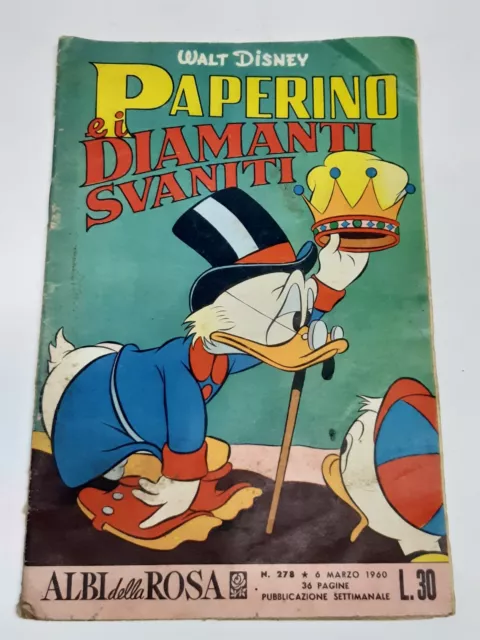 TOPOLINO ALBI DELLA ROSA N.278 MONDADORI 1960 ORIGINALE Accettabile