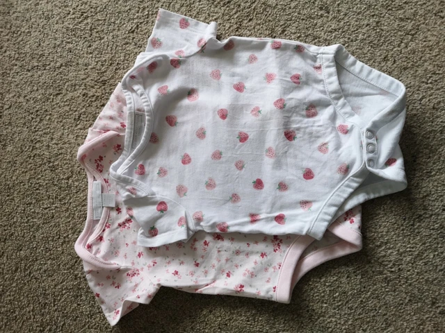 The Little White Company Baby Girl Vests. Size 0-3mths