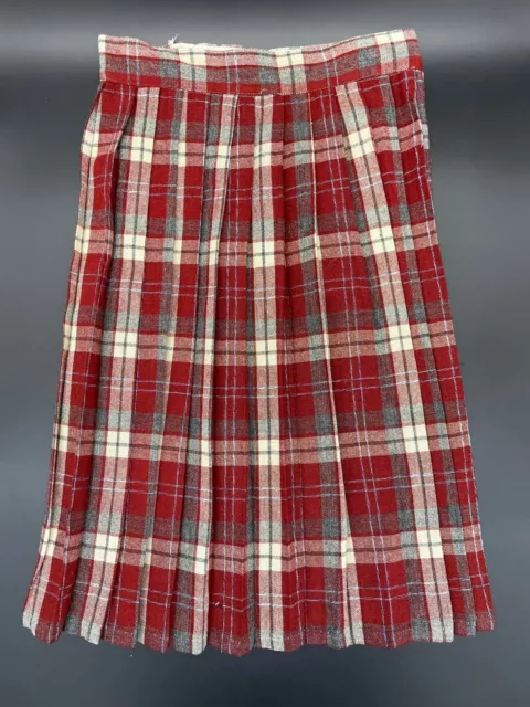 Vintage Girls Skirt Wool Plaid Pleated Schoolgirl Uniform Handmade Movie Prop