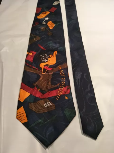 Davenport Men's Vintage Tie in a Multi-Coloured Cartoon of Disney's Daffy Duck