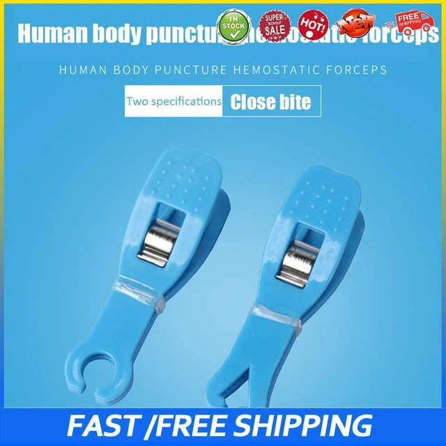 Herramienta profesional de perforación corporal abrazaderas perforadoras de oreja para tatuaje esterilizadas azul