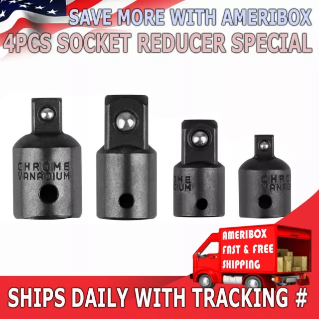 4-pack 3/8" to 1/4" 1/2 inch Drive Ratchet SOCKET ADAPTER REDUCER Air Impact Set