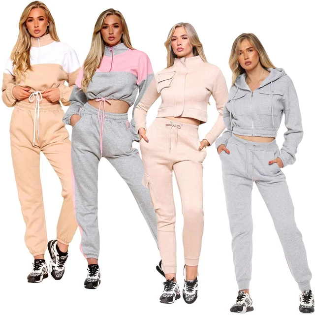 Womens Tracksuit Long Sleeve Lounge Wear Casual Sports Comfy 2Pcs Top Bottom Set