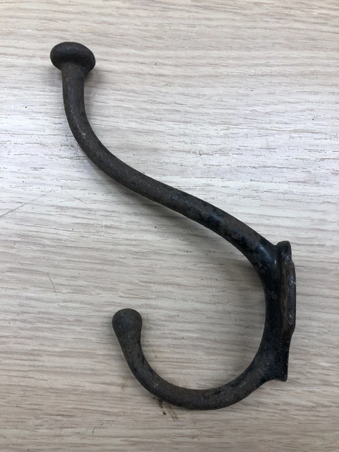 Antique Coat Hook Brass Vintage Original Reclaimed Old