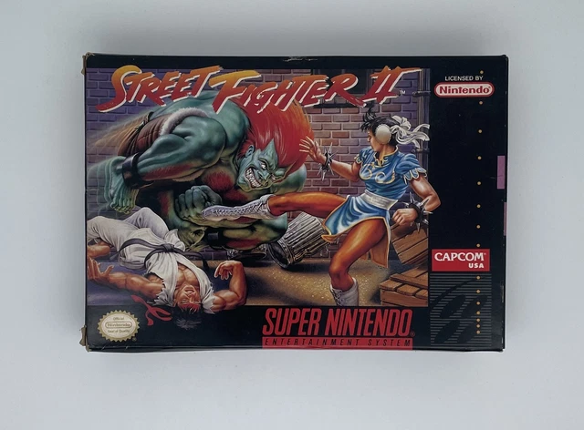 STREET FIGHTER II Super Nintendo SNES con scatola istruzioni CAPCOM 2 ...