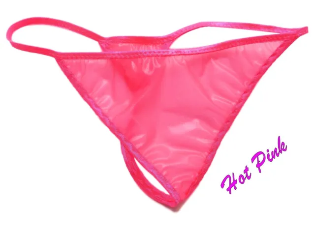 WOMENS OR UNISEX LATEX RUBBER Thong G String Full Cut Bright Shiny Jelly  Colors $18.97 - PicClick