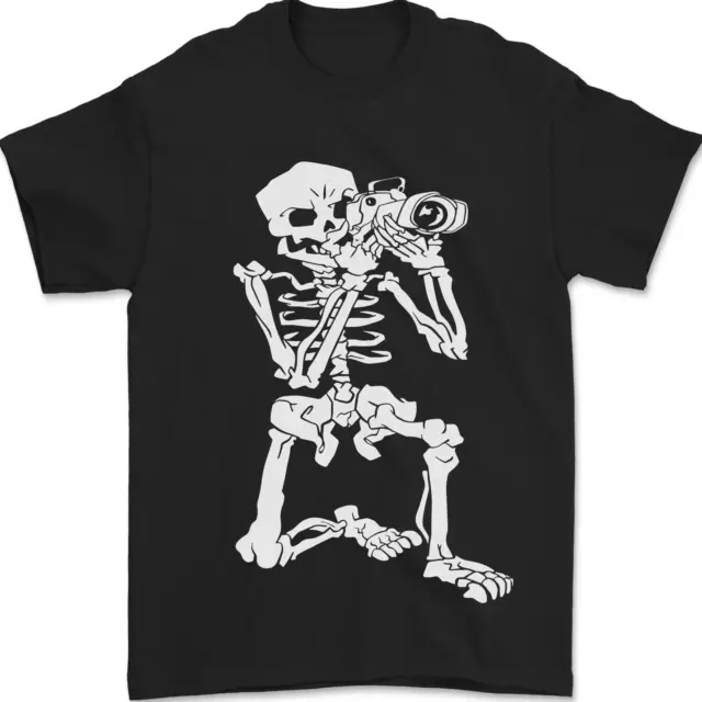 Skeleton Photographer Photography Mens T-Shirt 100% Cotton