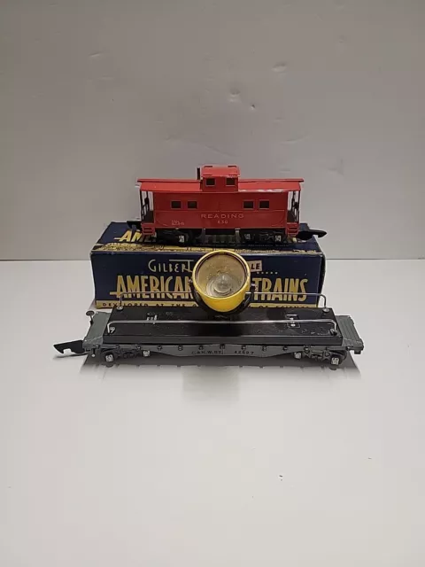 AMERICAN FLYER S Gauge 630 Caboose with Box And 634 Floodlight Car(No Box)