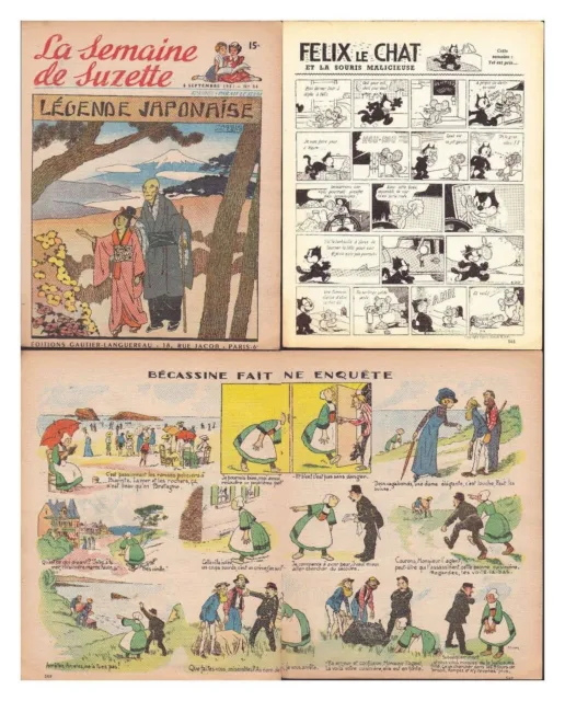 SEMAINE DE SUZETTE 1951 N° 36 BECASSINE / FELIX LE CHAT  BE-/BE ea
