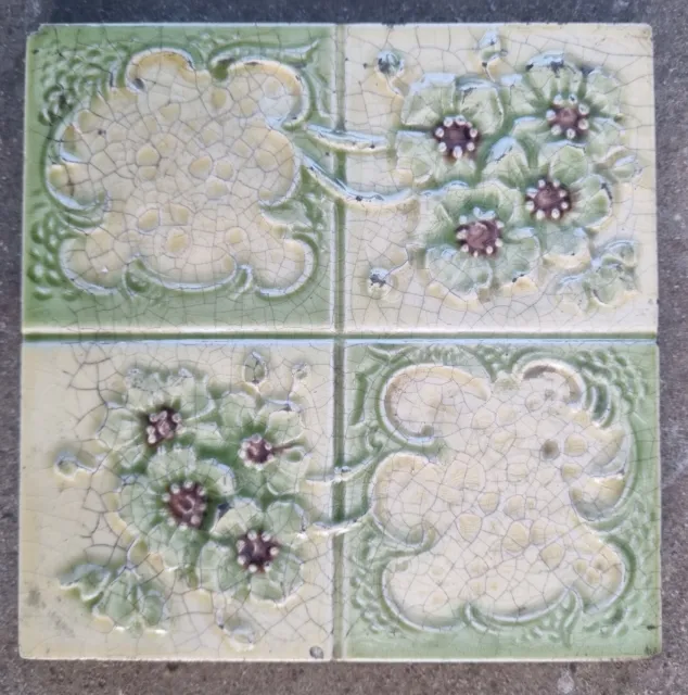 Original Victorian Embossed 6x6 Inch Tile. 2 Of 2