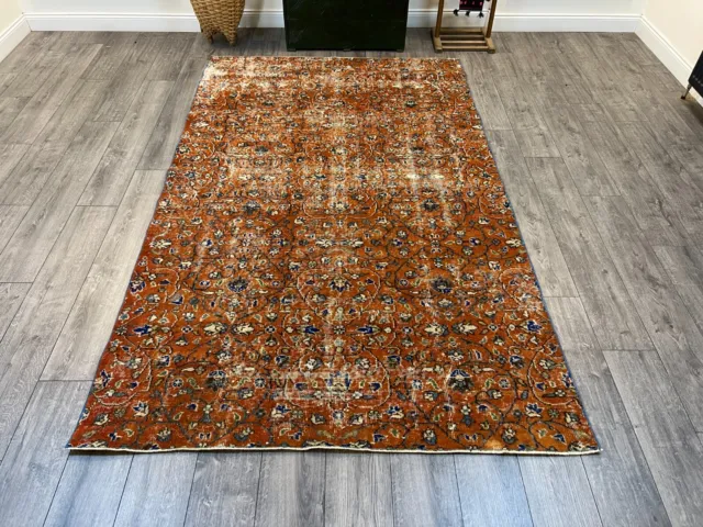 Orange Area Rug, Handmade Rug, Wool Rug, Living Room Rug, Turkish Rug 5.4x8.9 ft