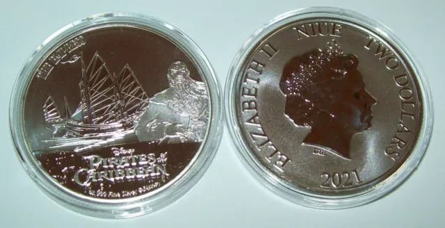 2021 Niue Disney Pirates Caribbean The Empress 1 oz Silver Coin Queen Elizabeth