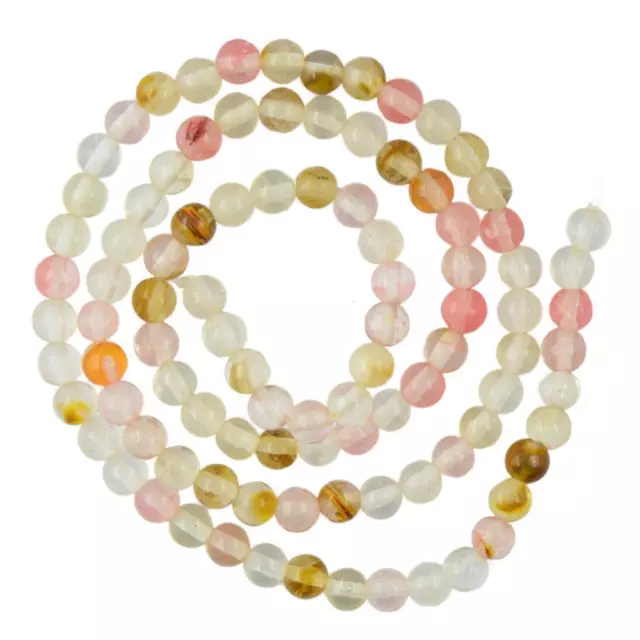 Round Bead Thread Gemstone Tourmaline Gemstone Multicolor 4