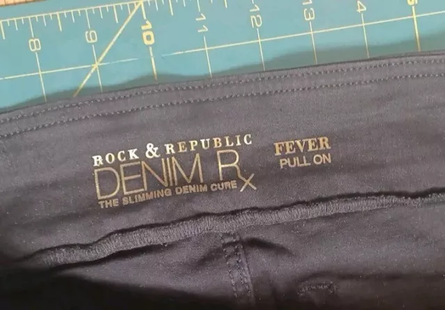 Rock & Republic Women's Slimming Denim Cure Rx  Pull-On Jean Black NWOT 3