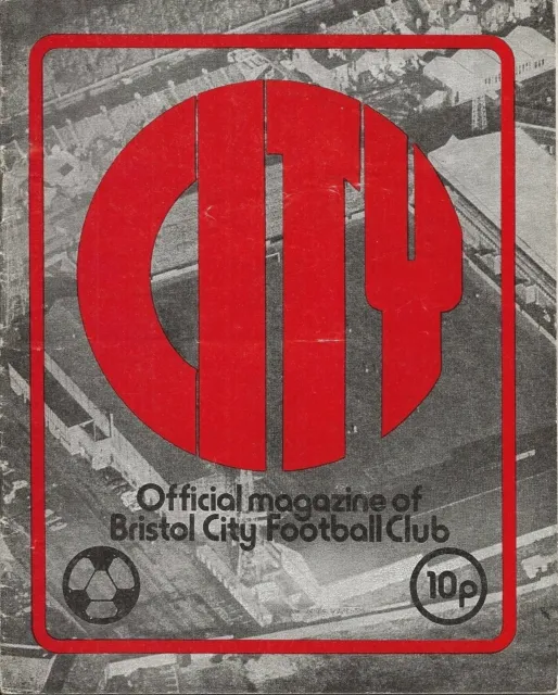 Football Programme BRISTOL CITY v YORK CITY Sept 1974