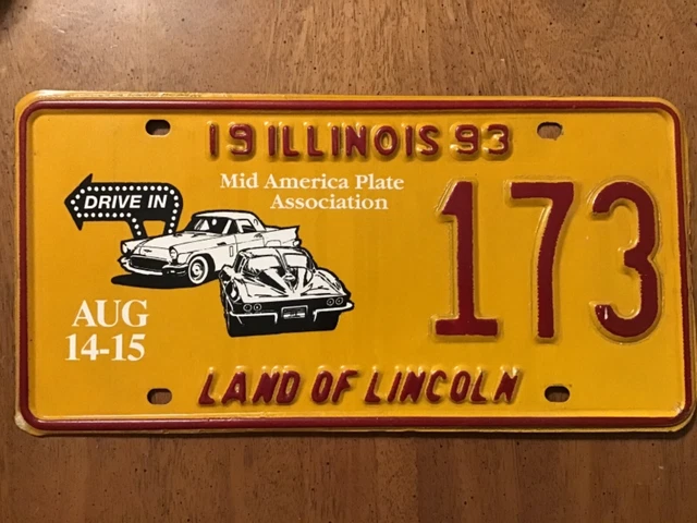 1993 Illinois Special Event Mid America Plate Association License Plate Tag car