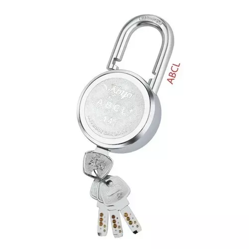 Steel Padlock With Brass Key Shackle Push Double Locking Lock Main Door Security