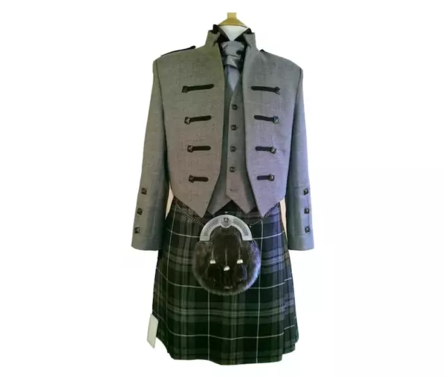 Mens Scottish Prince Charlie Kilt Jacket And Waistcoat 100% Wool Wedding Jacket