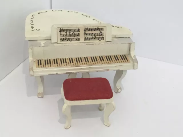 VINTAGE 1970's LUNDBY DOLLS HOUSE EARLY GRAND PIANO & STOOL VINTAGE 1970's LUNDBY DOLLS HOUSE EARLY GRAND PIANO & STOOL