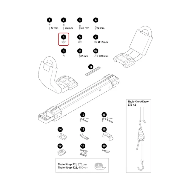 Bulloni Thule per Hullavator Pro 34186