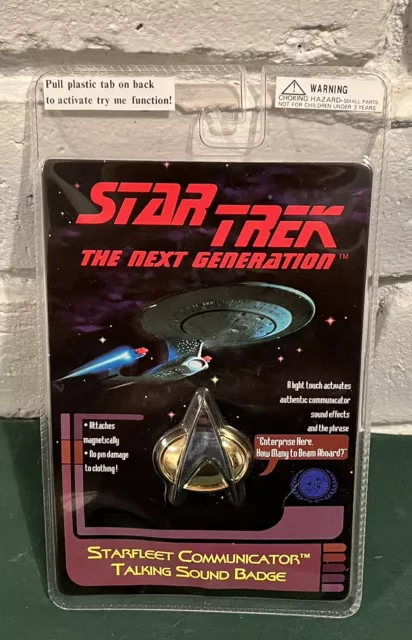 Star Trek The Next Generation Communicator Talking Magnetic Badge 1996