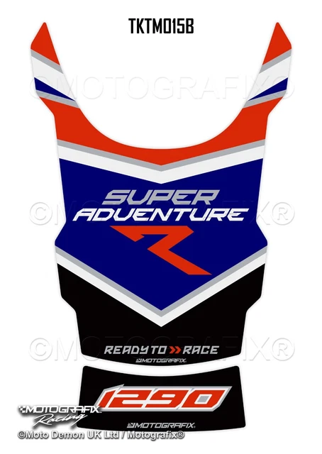 AZ Graphishop Tankpad Aus Harz Für KTM 1290 Super Adventure R 2021-2022 – Weiß, 3D-Effekt, Selbstklebend