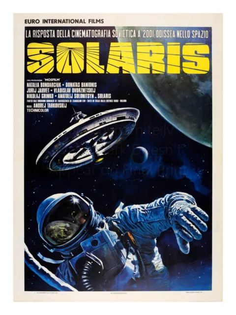 Soviet Space Movie Poster Print SOLARIS Tarkovsky Rare Italy Edition 18x24"