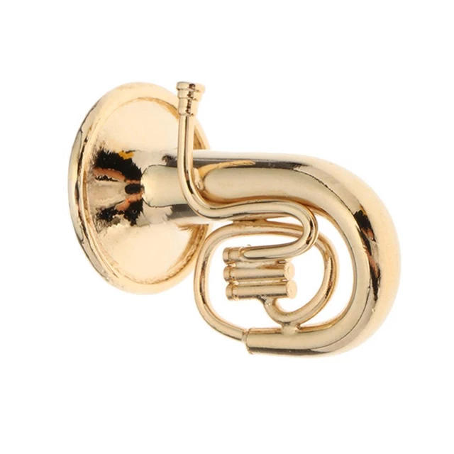 Toy French Horn Tyenaza Mini Golden French Horn Ornament