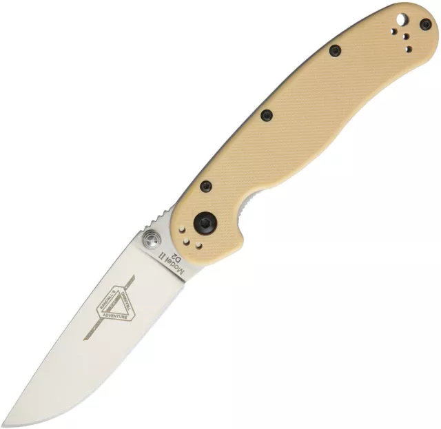 Ontario Knives RAT II Linerlock Knife Desert Tan D2 8828DT