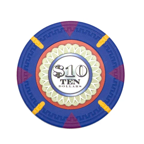 25 ct Blue $10 Ten Dollars "Mint" Series 13.5 Grams Poker Chips