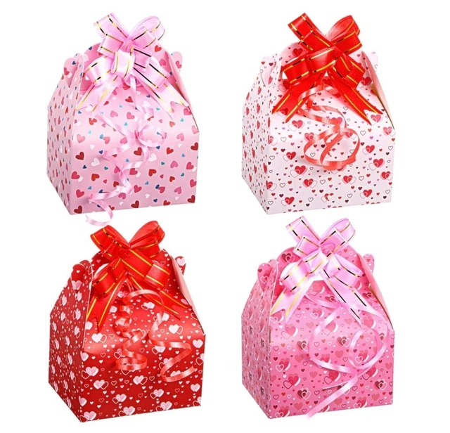 36 Stück Mini Valentinstag Leckerbissen Boxen, süß rot und rosa Kartonpapier...