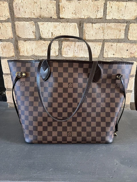 Louis Vuitton Authentic Neverfull Red Interior Tote MM Brown Damier Ebene