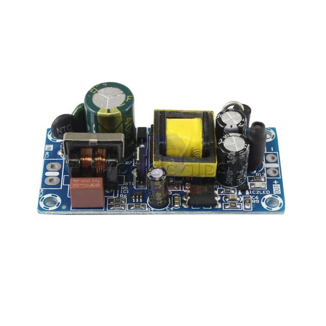AC-DC Transformer Power Supply Module AC 110V / 220V to DC 12V 1A Low Wave Board