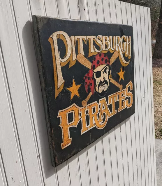 Pittsburgh Pirates  sign hand painted wooden pennsylvania baseball sports decor