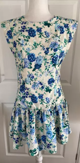 Zimmermann Moncur Flounce Floral Tiered Mini Dress Size L, UK 8-10