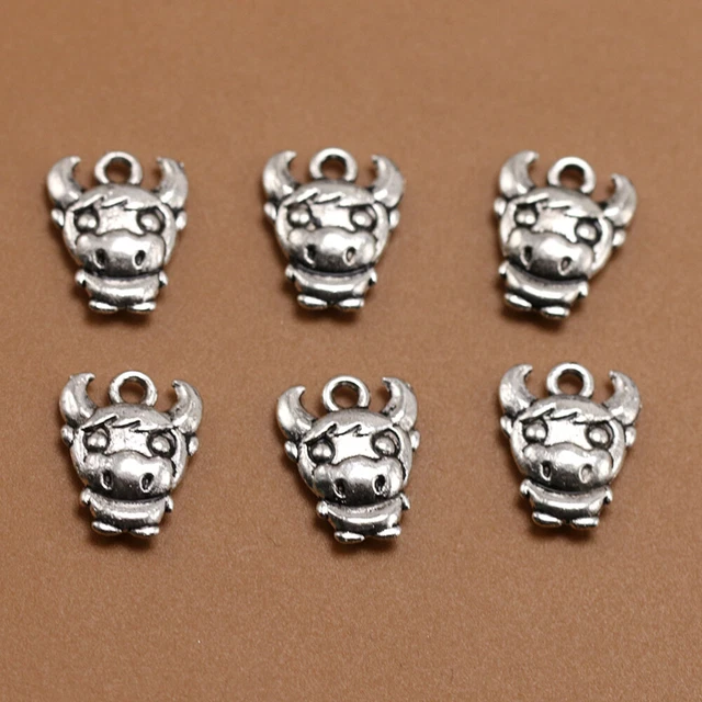 50 Stück Legierung Ochsen Anhänger DIY Chinese Zodiac Charms Schmuckherstellung