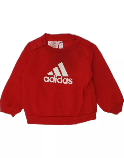 ADIDAS Baby Boys Graphic Sweatshirt Jumper 3-6 Months Red Cotton BG63