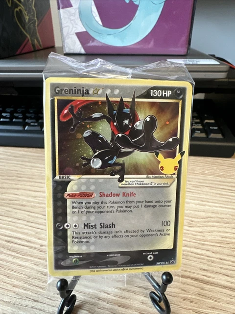 Pokémonkarte Greninja Gold Stern SWSH144 Feiern 25. Neuwertig noch in Verpackung