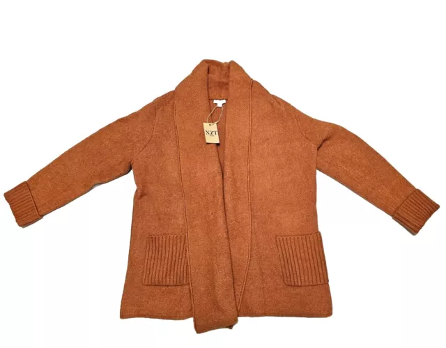 Nic & Zoe NZT Open Cardigan Heavy Cotton Blend Warm Copper NWT Women's Size Med